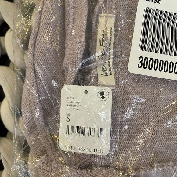 Free People Women’s Like A Boss Top Shirt Small Long Sleeve Tee Silverberry NWT - Picture 8 of 8